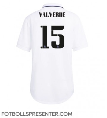 Real Madrid Federico Valverde #15 Hemma Matchtröja Dam 2022-23 Kortärmad